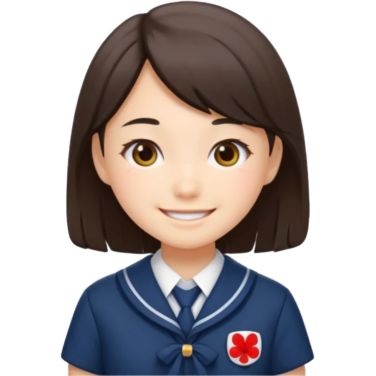 japanese student girl, school uniform emoji