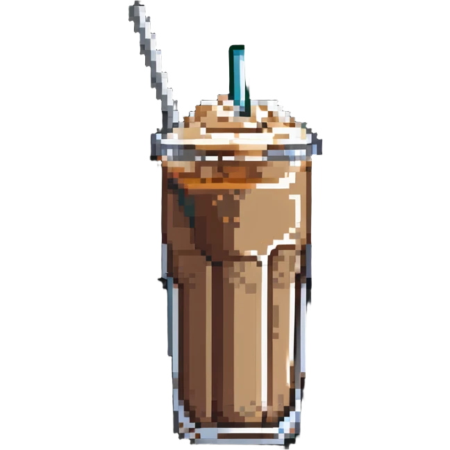 a glass of iced coffee with a metal straw emoji