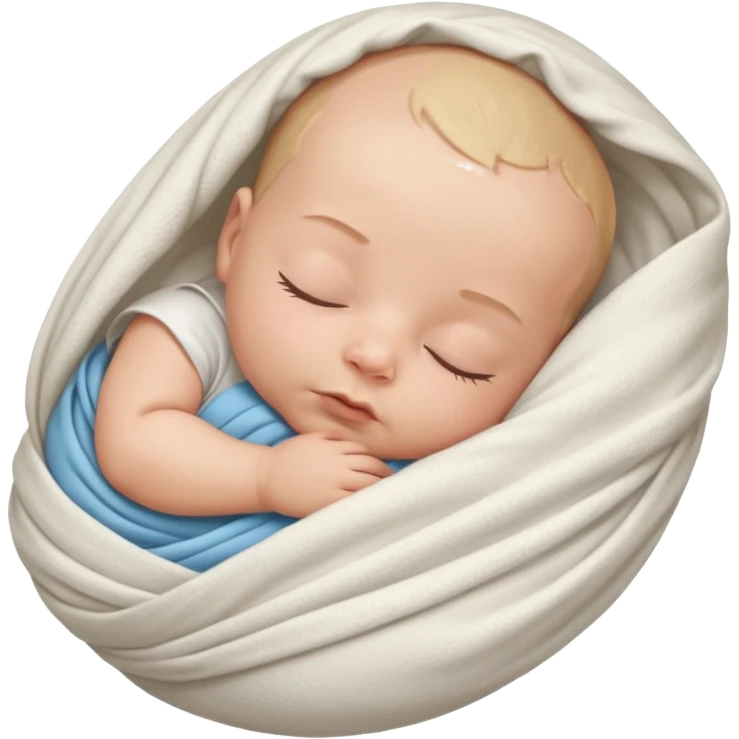 A new born baby boy wrapped in a swaddle emoji