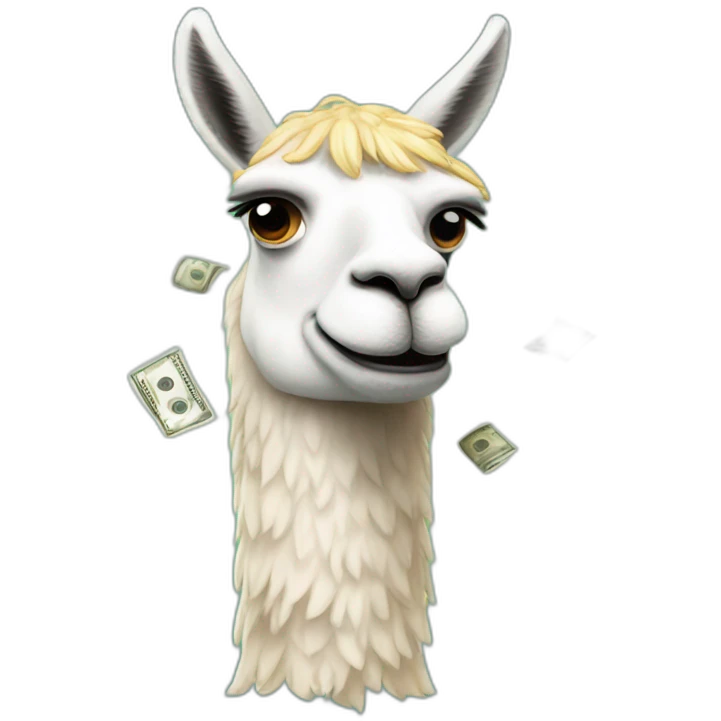 llama with money in the mounth emoji