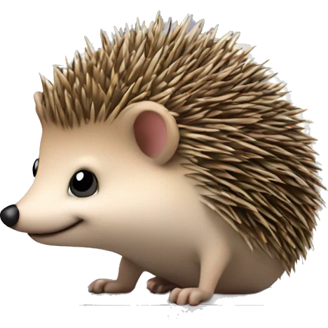 Cute hedgehog and graphics in the monitor emoji