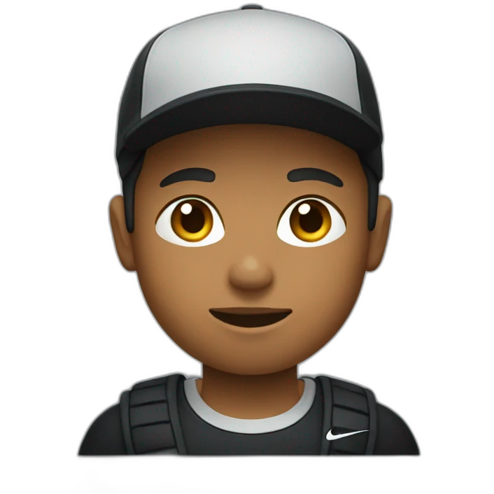 A boy wearing a black Nike T-shirt emoji
