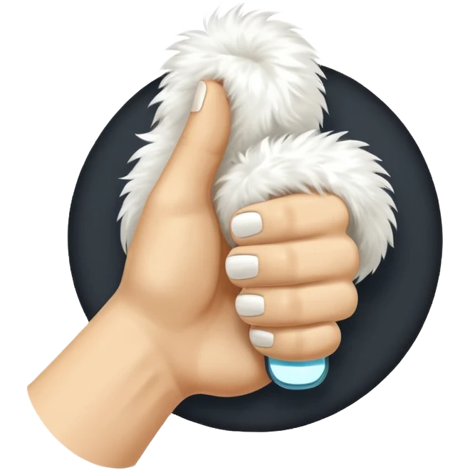 Hand  thumbs up white fur emoji