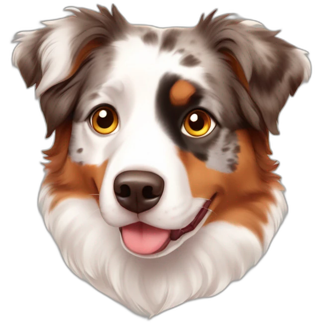 Red merle Australian shepherd heterochromia emoji