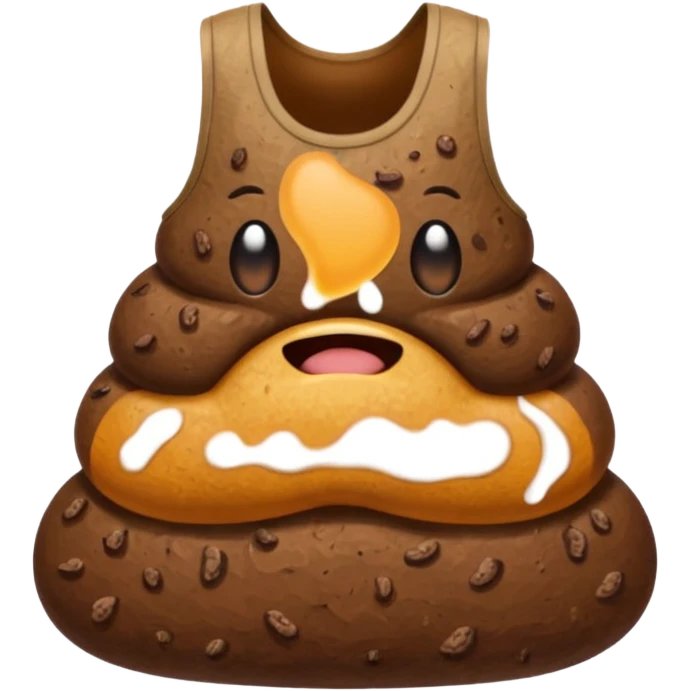 Poop wearing a tank top emoji