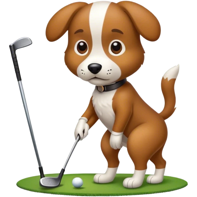 Golfing dog emoji