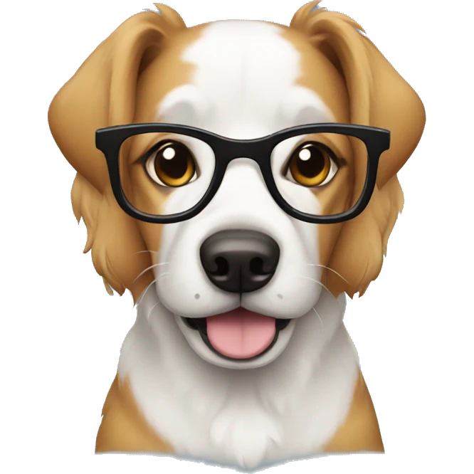 Dog in glasses emoji