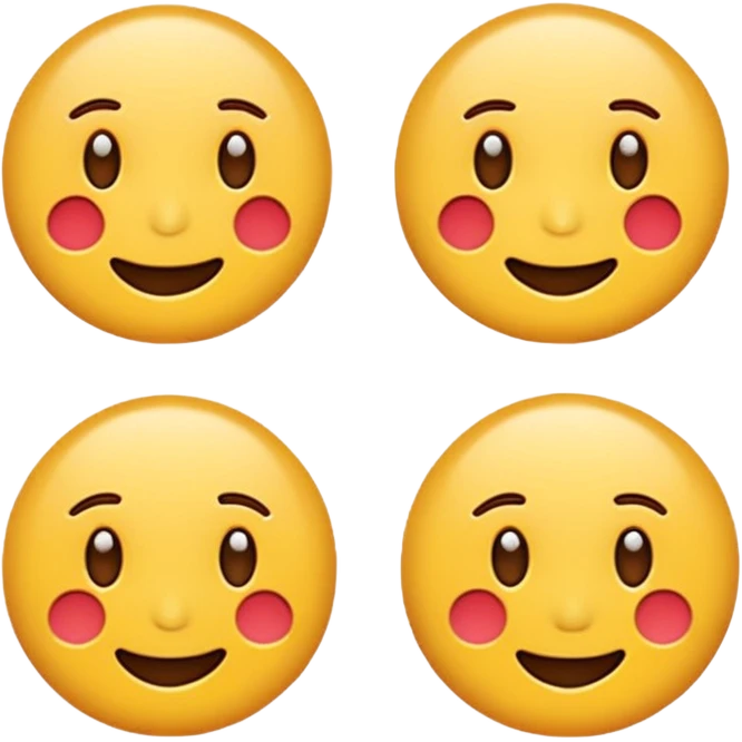 Find the different emoji.
2 identical object emojis.
One has a slightly different color tone.
No faces.
Minimal design. emoji