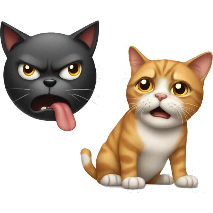 Cat being angry at dog emoji