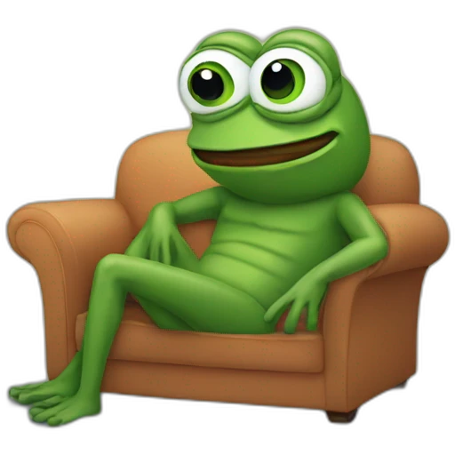 pepe laying in sofa emoji