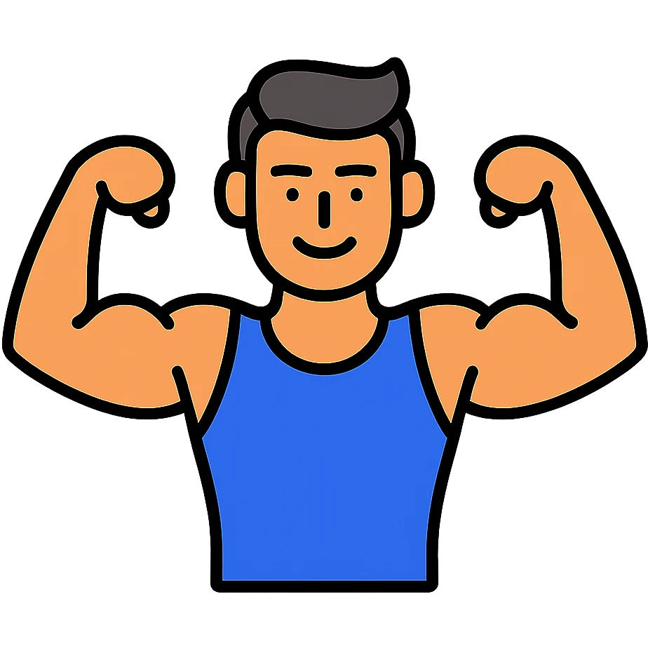  a very strong sportsman boasting his huge arm muscles emoji