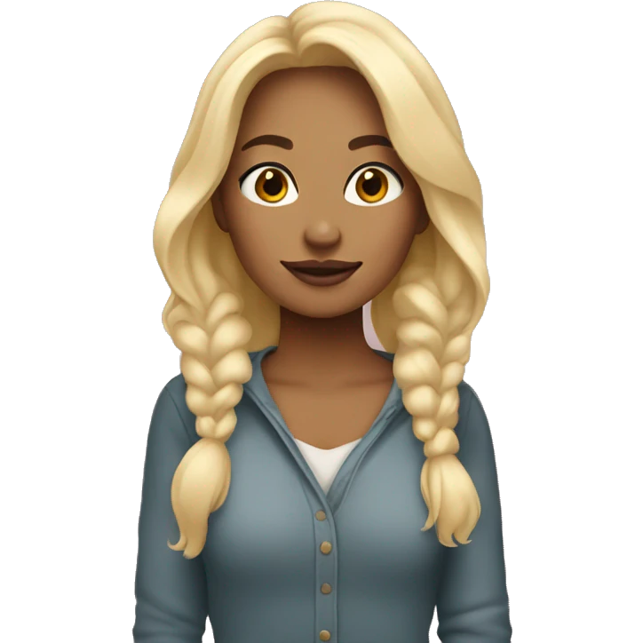 a cozy blonde with light makeup emoji