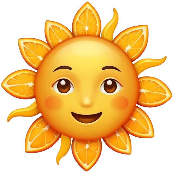 Cute Nostalgic Sunshine with oranges, reds, and yellow colors.  emoji