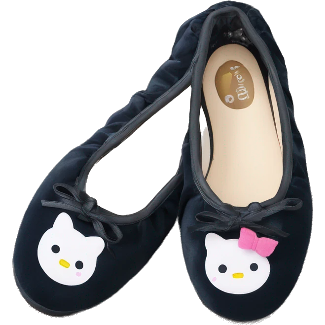 Chaussons ballerines isotoner avec noeud pour femme en tissu semelle du dessous en cuir  emoji