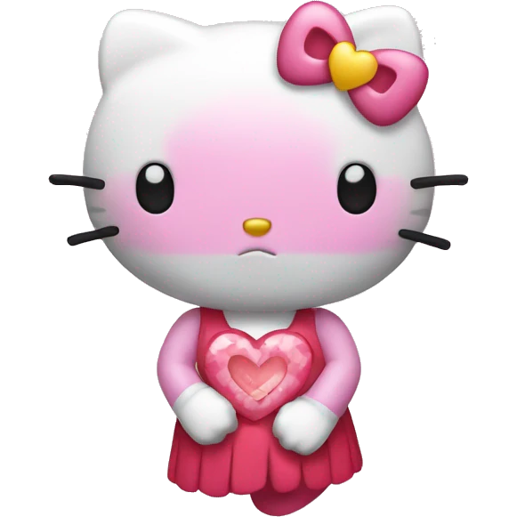 hello kitty with heart emoji