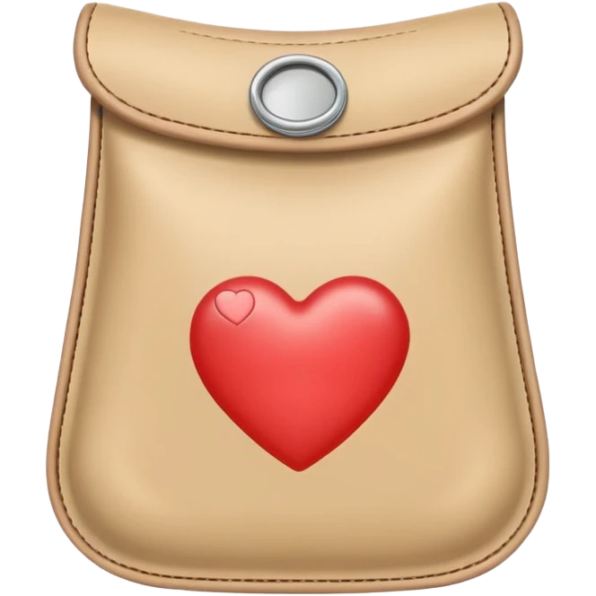 an ostomy bag in beige with a little heart emoji