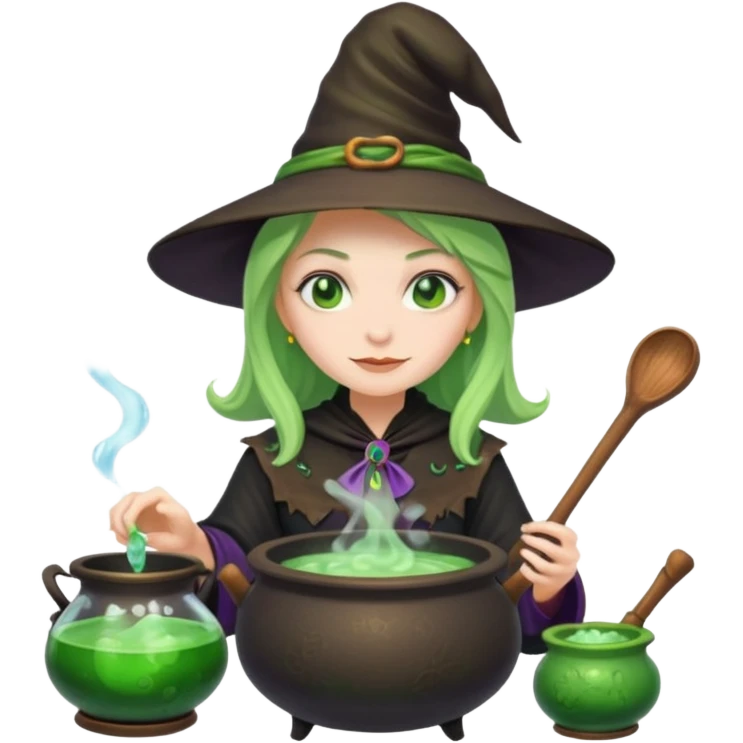 green witch cooking potion emoji