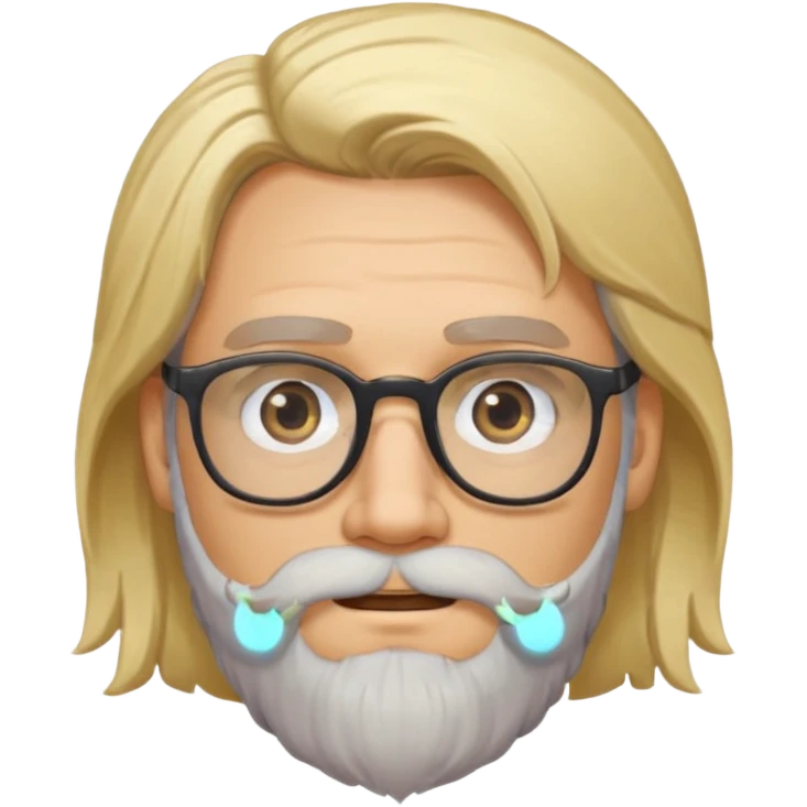 blond man with beard and spectacles and long hair emoji