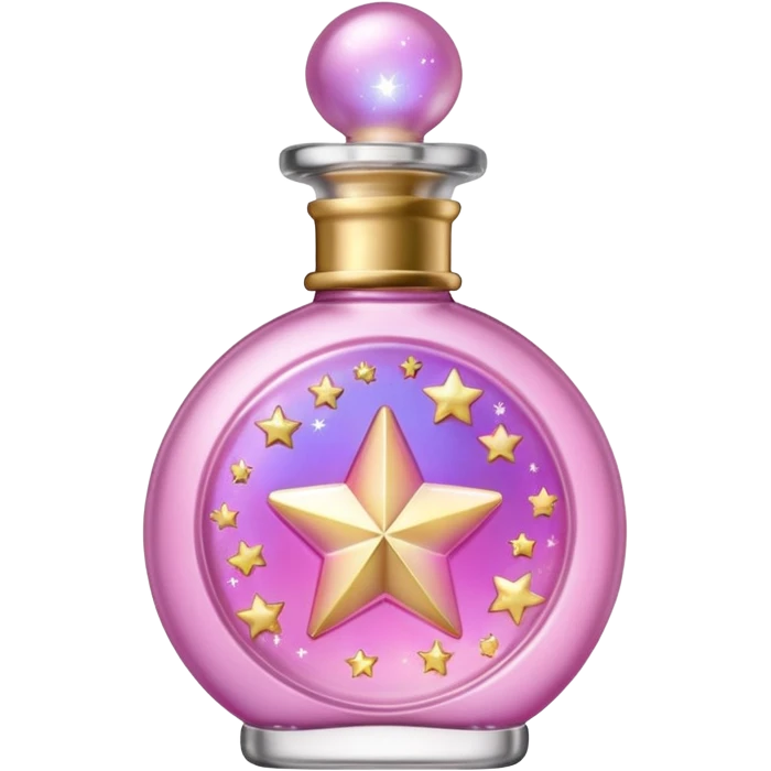 Create small pink perfume and Sol de janeiro inscriptions and small stars emoji