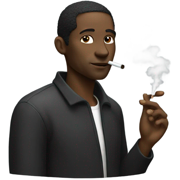 Black man smoking  emoji