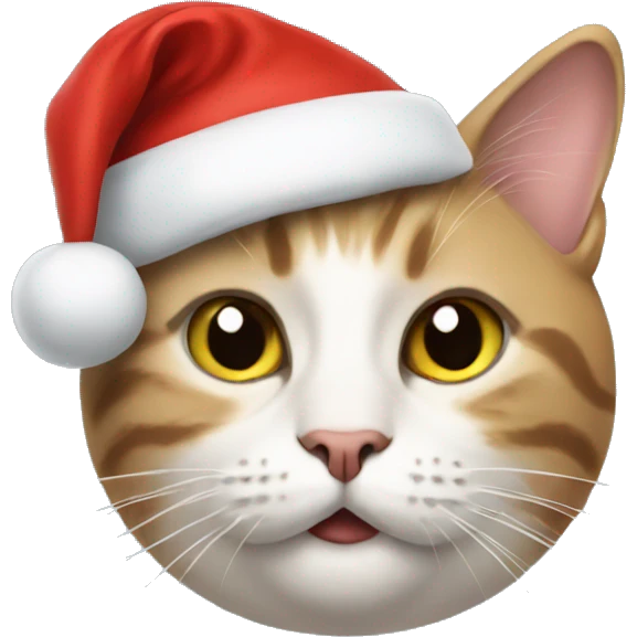cat wearing a christmas hat emoji