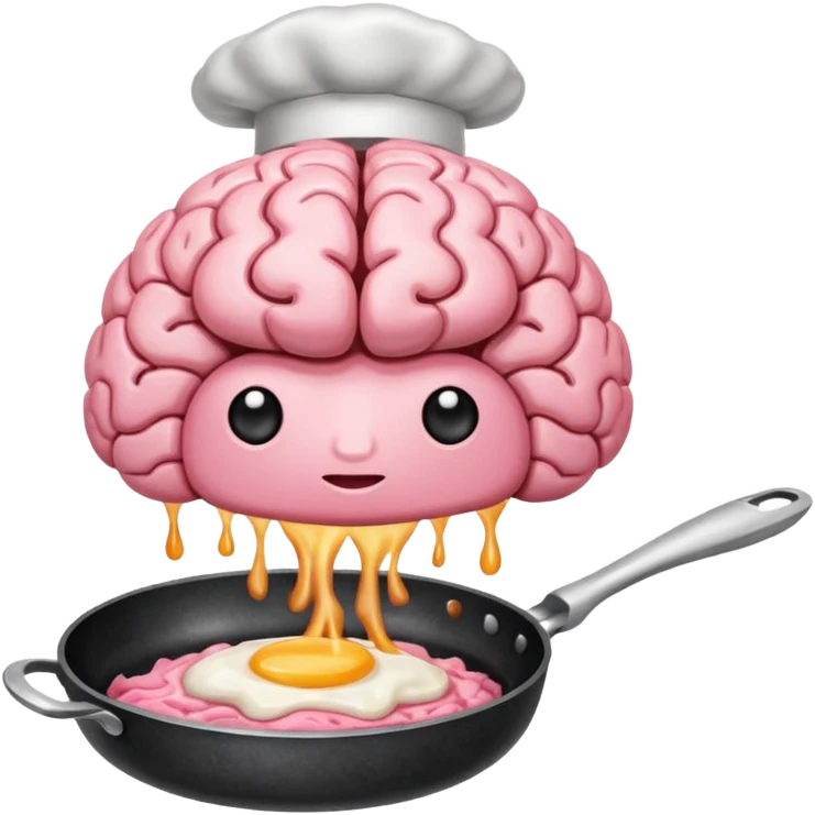 Brain in a frying pan emoji