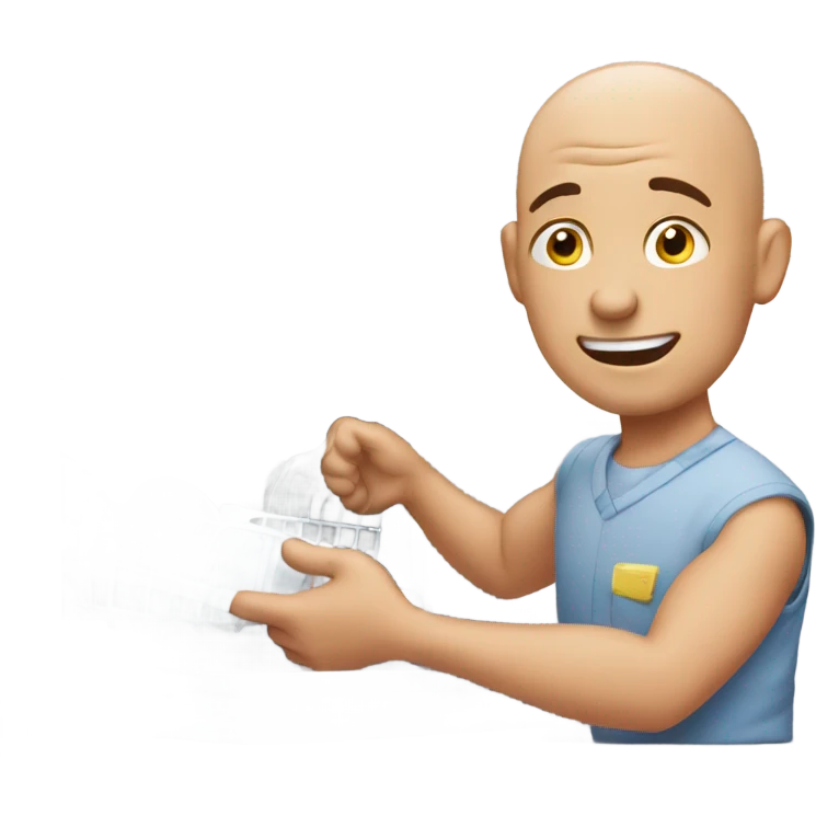 Bald man fixing dishwasher  emoji