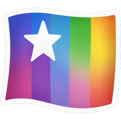 Gay flag with stars emoji