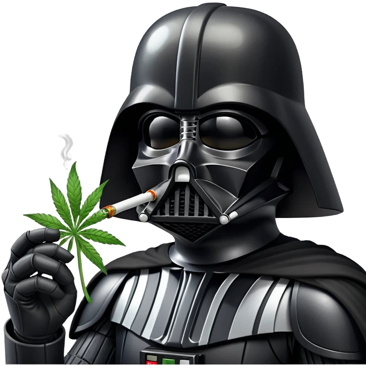 darth vader with a weed bong attached to his mask emoji
