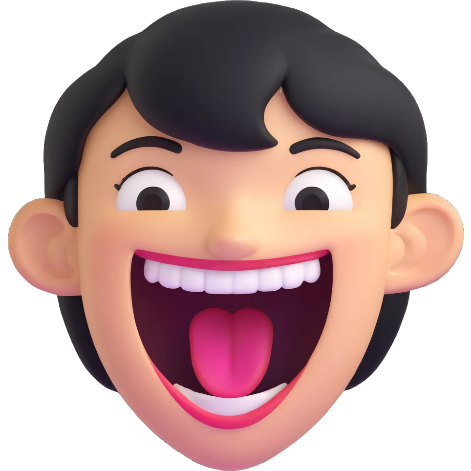 face with wide open mouth laughing emoji