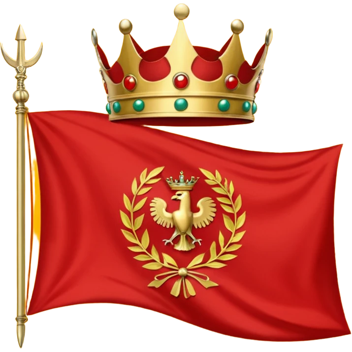 peux tu me générer le drapeau de l'empire romain en mode emoji drapeau basique avec une couronne de l'aurier et avec un texte SPQR au milieux emoji