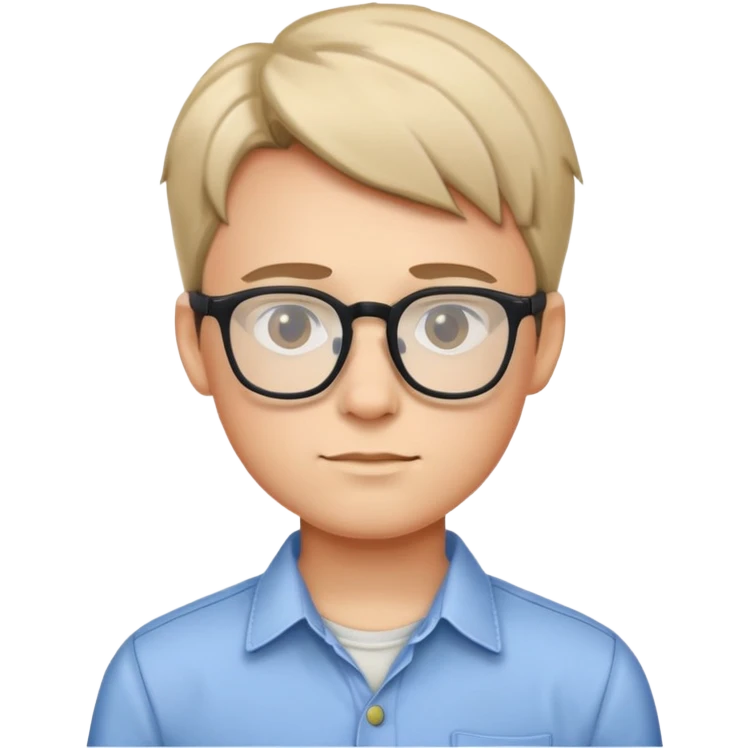boy with glasses and casual shirt emoji