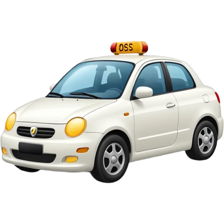 Auto blanco andando en carretera emoji