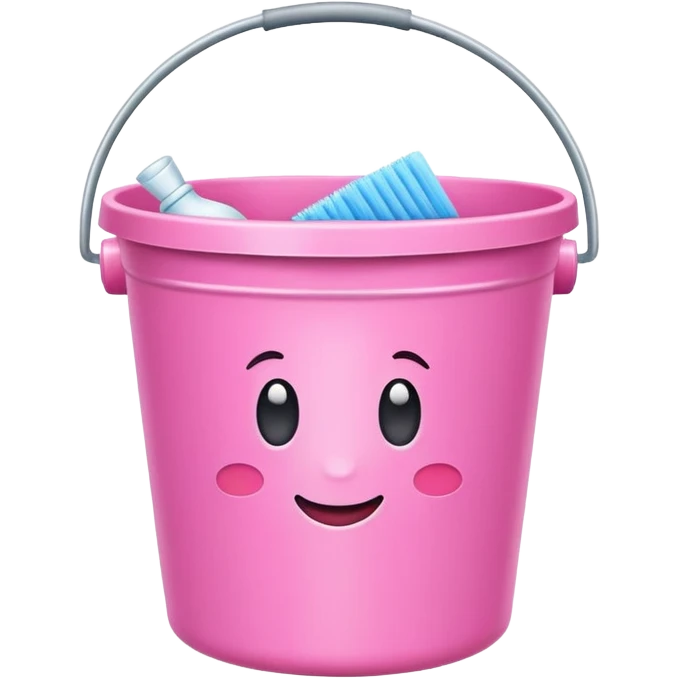 Cleaning supplies pink bucket emoji