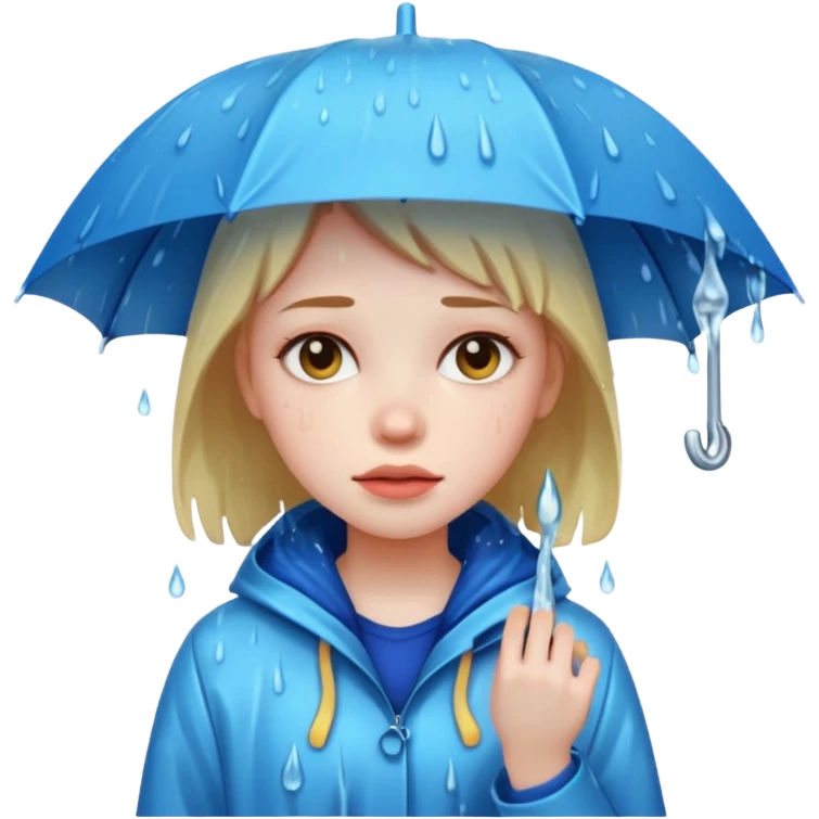 Uborka eső rá esik a lányra emoji