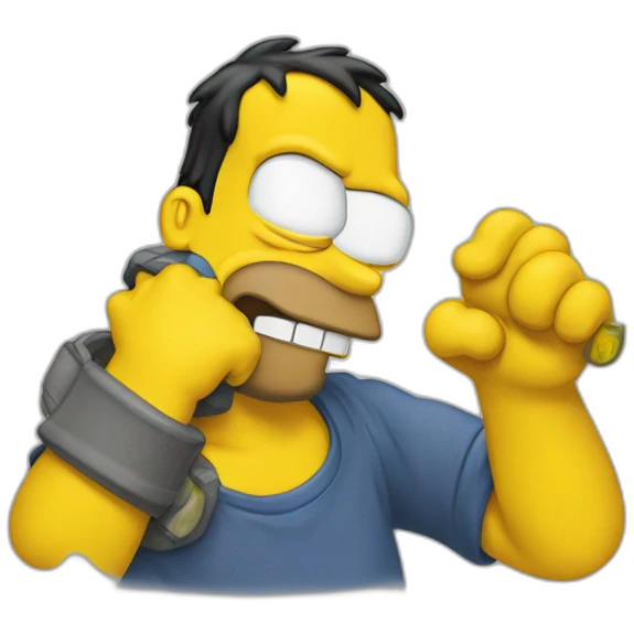 Homer chokes Bart emoji