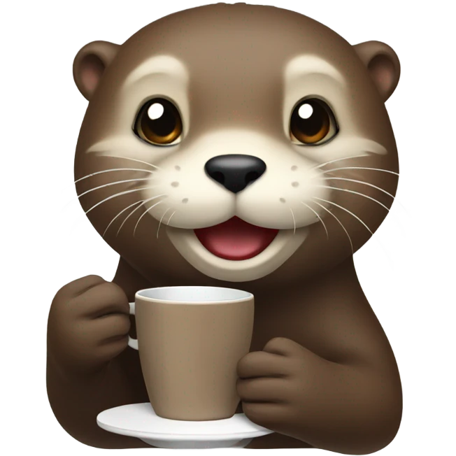 otter with coffee emoji