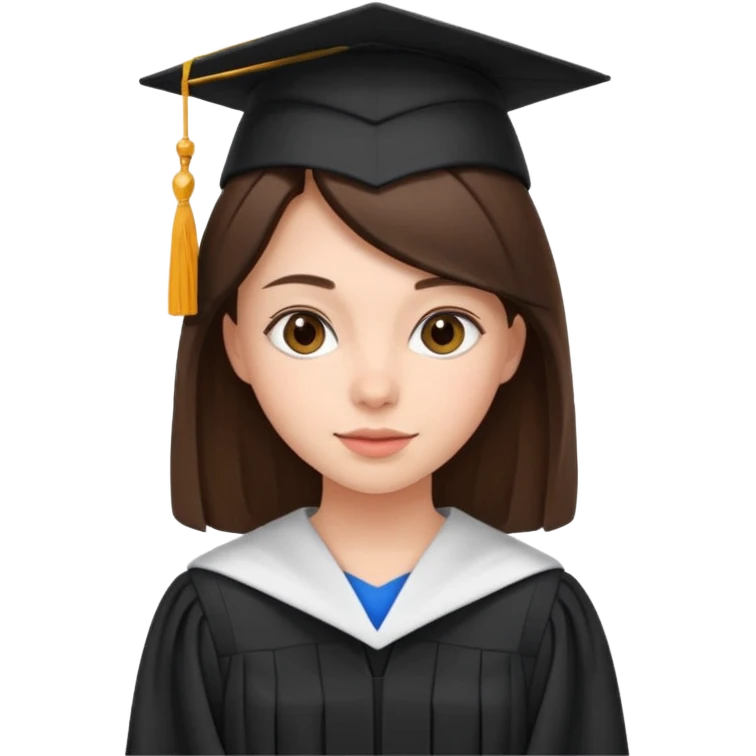 young brunette girl university graduate emoji