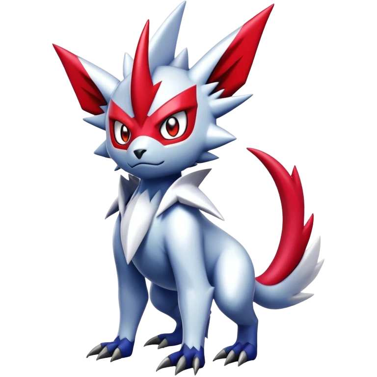 Cool Edgy Shiny Digimon-Weavile-Absol-Zangoose-hybrid full body emoji