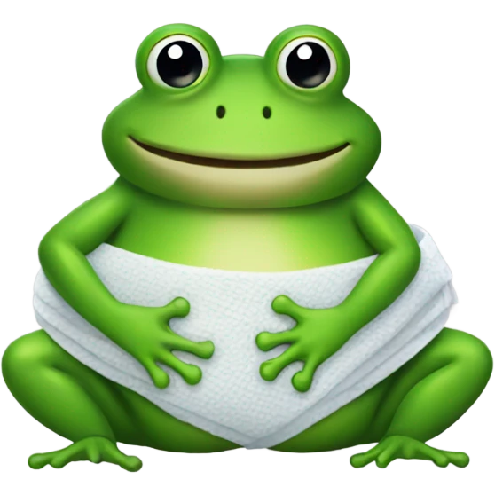Frog with bandaged belly emoji