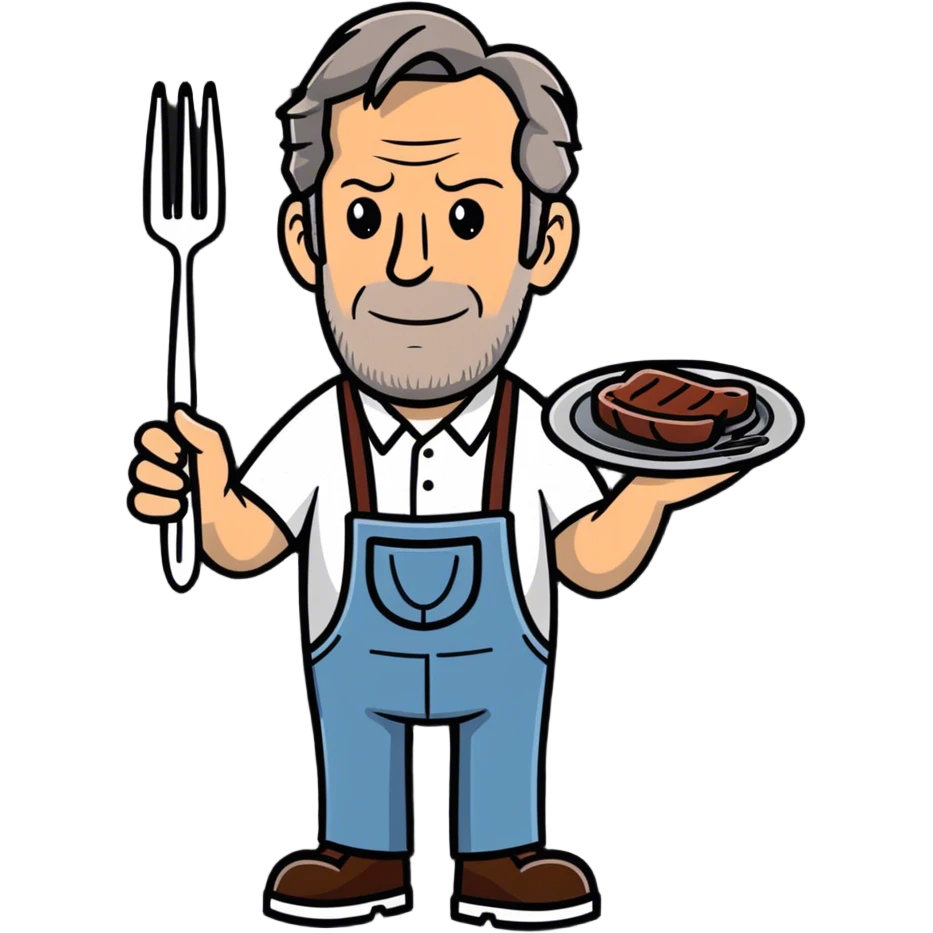 Dr. House is grilling a steak. emoji