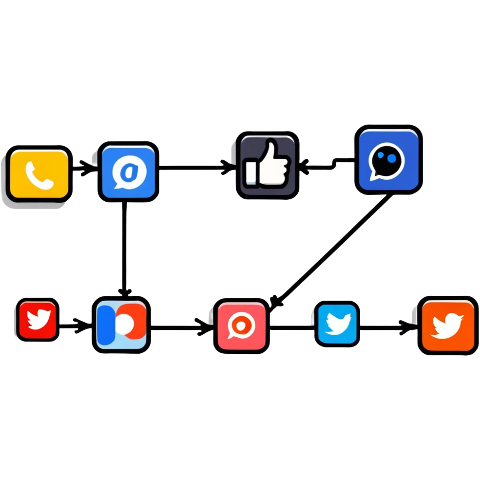 linking social media accounts, SNS connection between platforms emoji