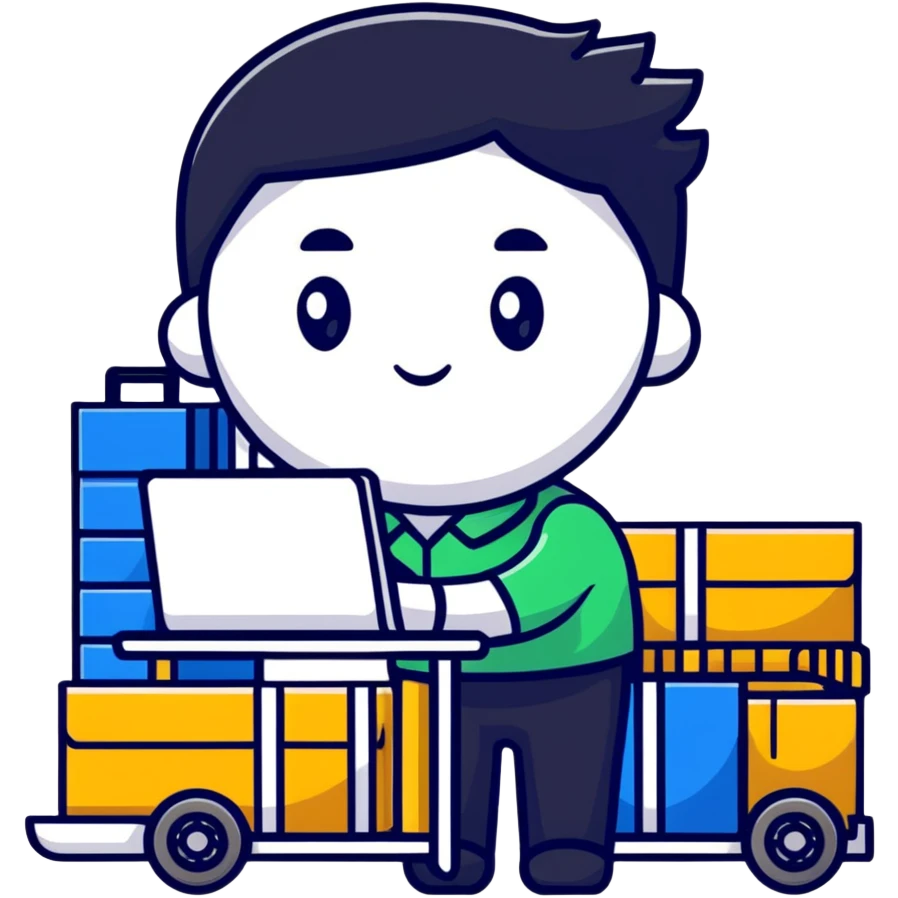 shipping clerk organizing transport and logistics emoji