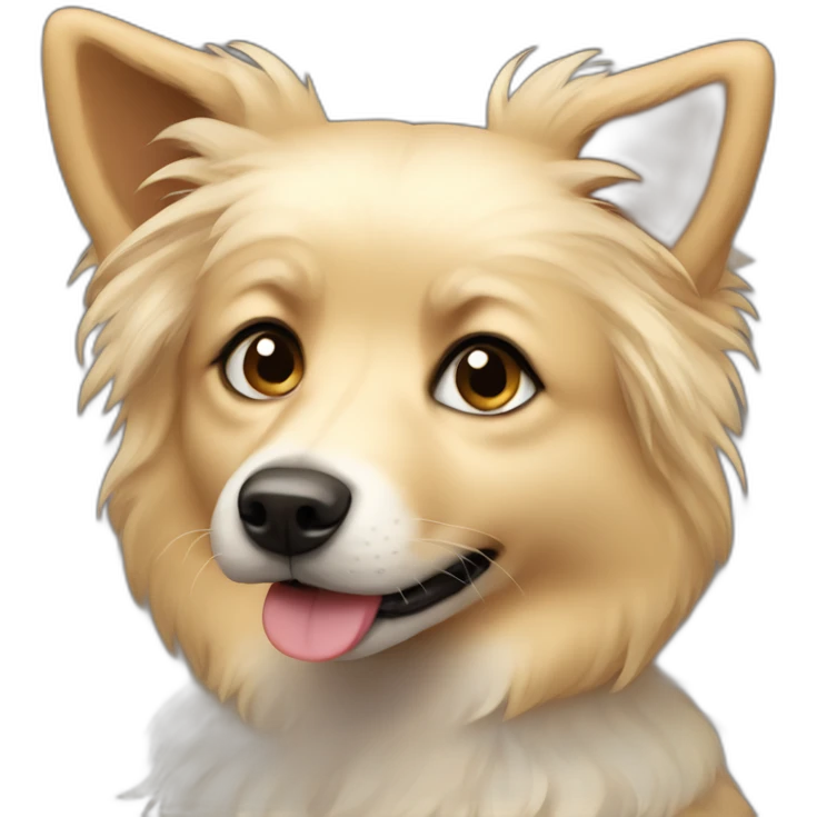 little blond dog looking like an australien shepard emoji