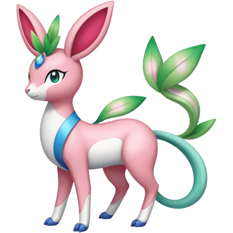 Shaymin-Sylveon-Meloetta-Cresselia-Milotic-Amaura-Pokémon-Fakémon-fusion, full body emoji