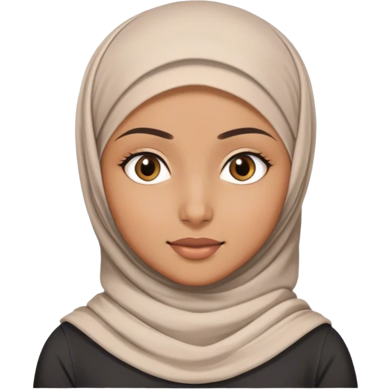 Realistic hijab girl wearing hijab and tank top emoji