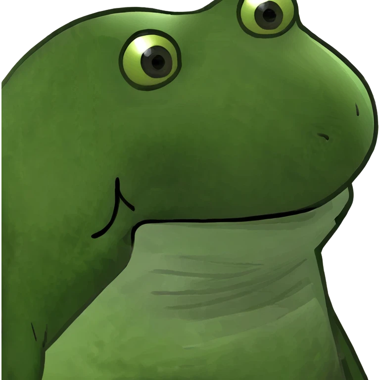 boneca, cute doll, green bufo frog meme style, simple, expressive, no text emoji