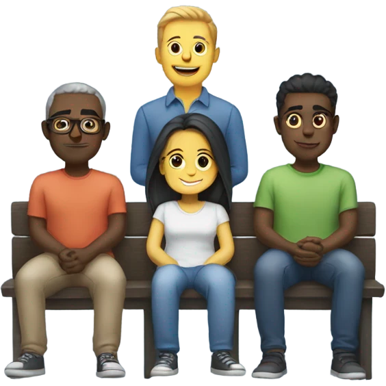 row of 6 people sitting emoji