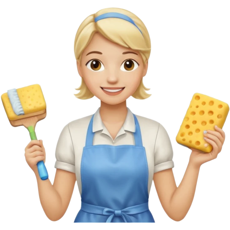 Blonde girl, cooking , cleaning  emoji
