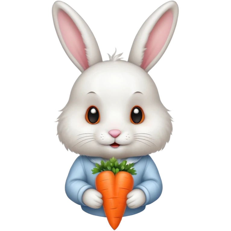cute white bunny with a carrot emoji